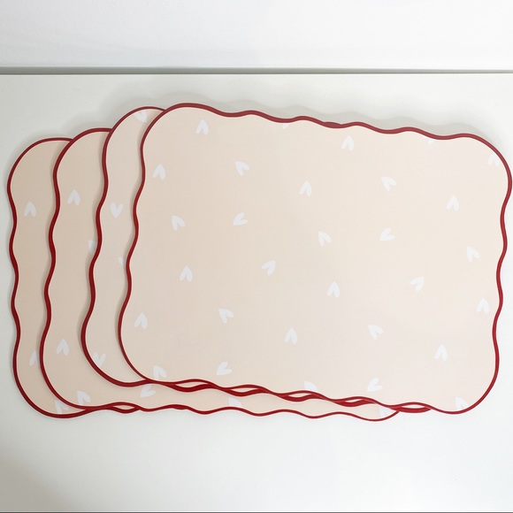 Opalhouse Dining Opalhouse Cork Heart Scallop Placemat Set 4 Boho